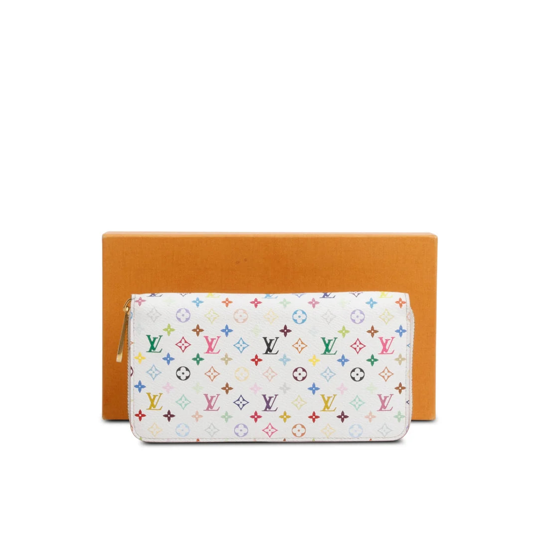 Louis Vuitton White Multicolore Zippy Wallet with Box