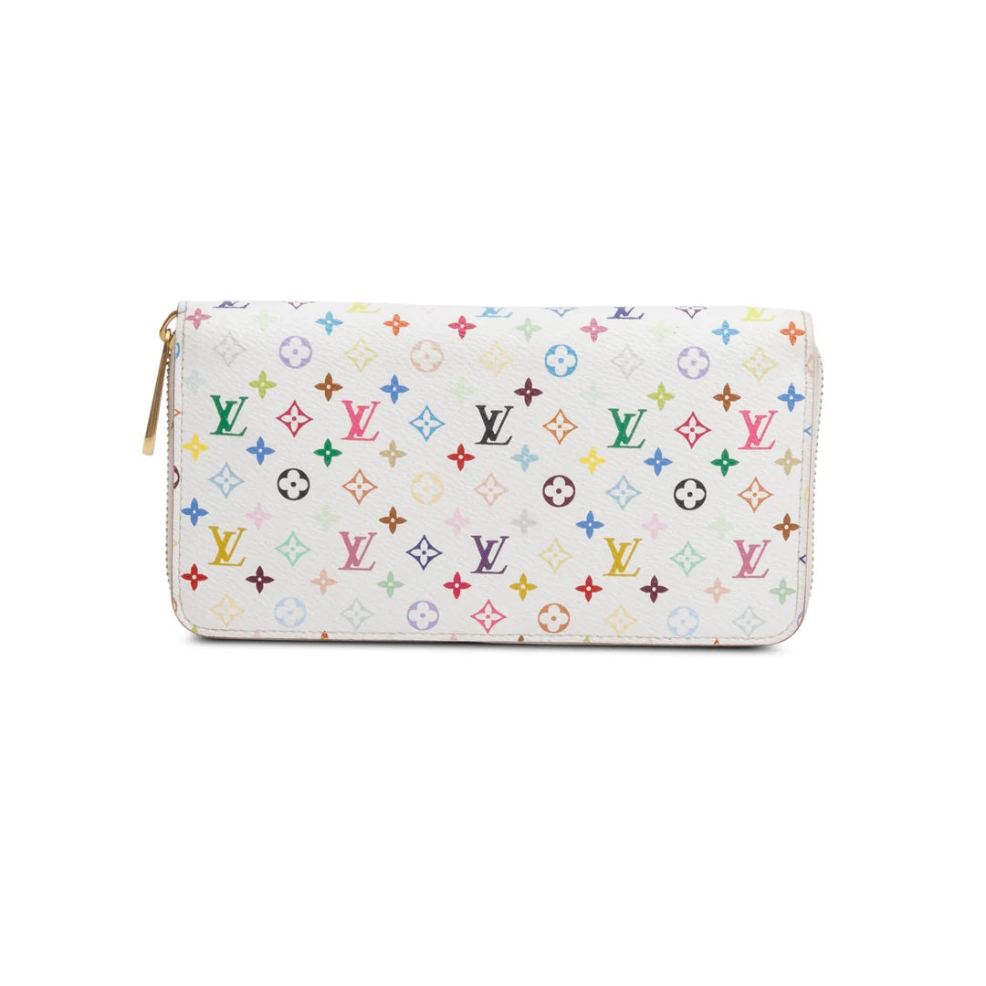 Louis Vuitton White Multicolore Zippy Wallet with Box
