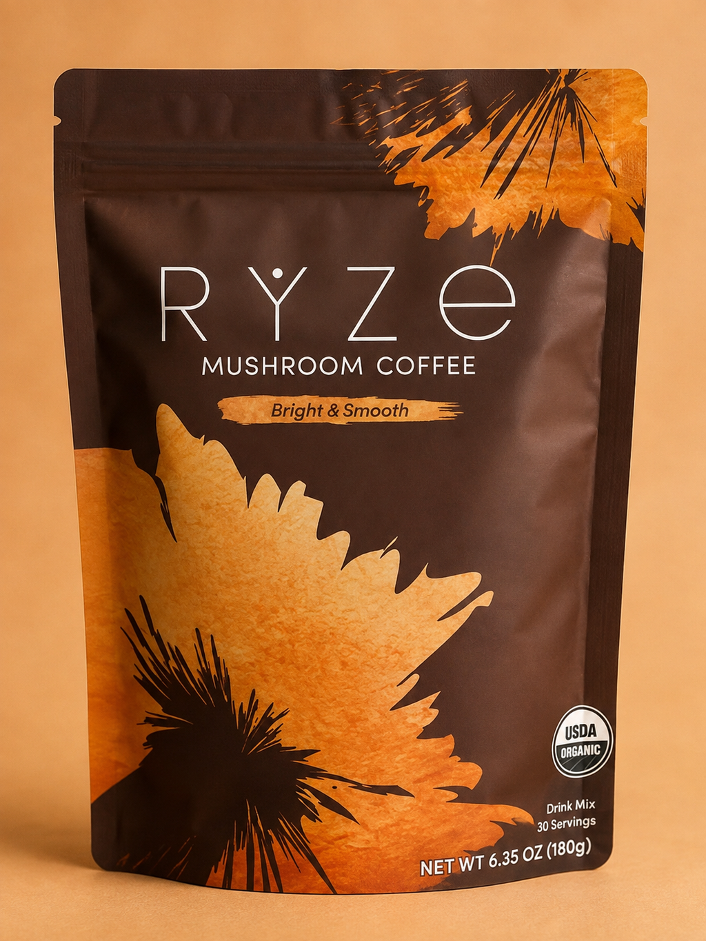RYZE Organic Mushroom Coffee 30 Servings Instant Coffee | New