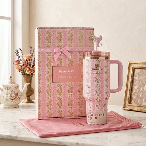 Stanley x Barbie Quencher 40 oz Tumbler Cup “80’s Peaches ’N Cream”