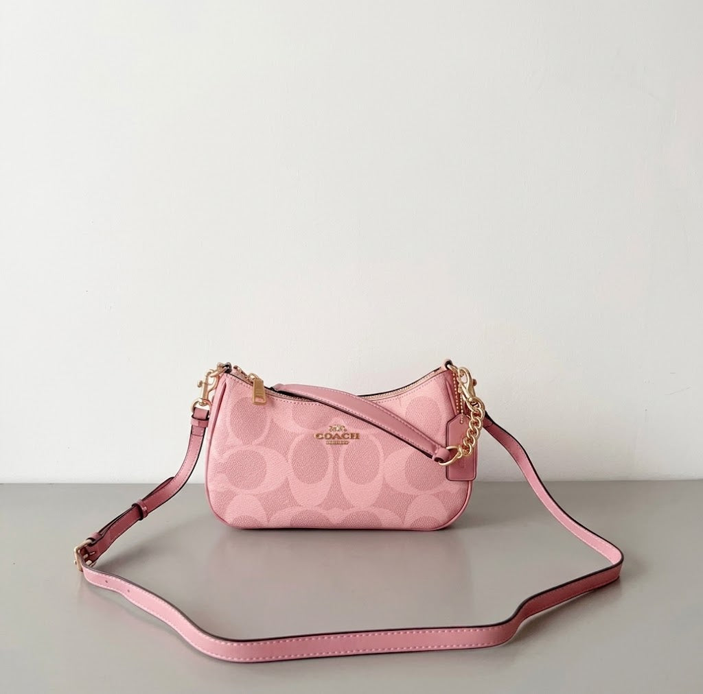 Coach Teri Shoulder Bag in Signature Canvas Powder Pink CAL51 NWT