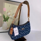 Coach Teri Shoulder Bag Signature Denim CAF82 | Denim/Natural