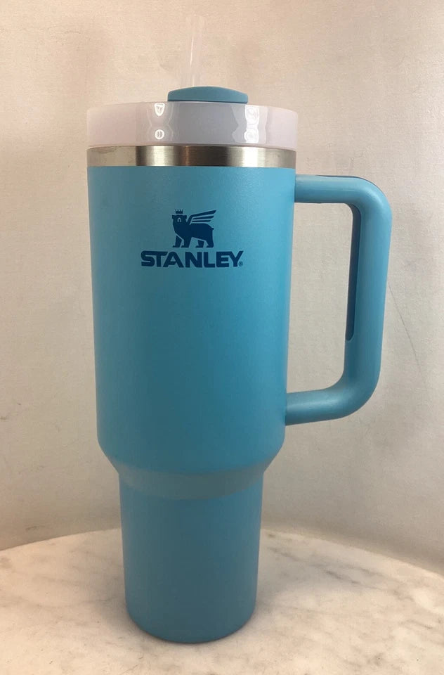 Stanley Quencher 40oz Tumbler – Turquoise Blue Insulated Cup with Handle & Straw