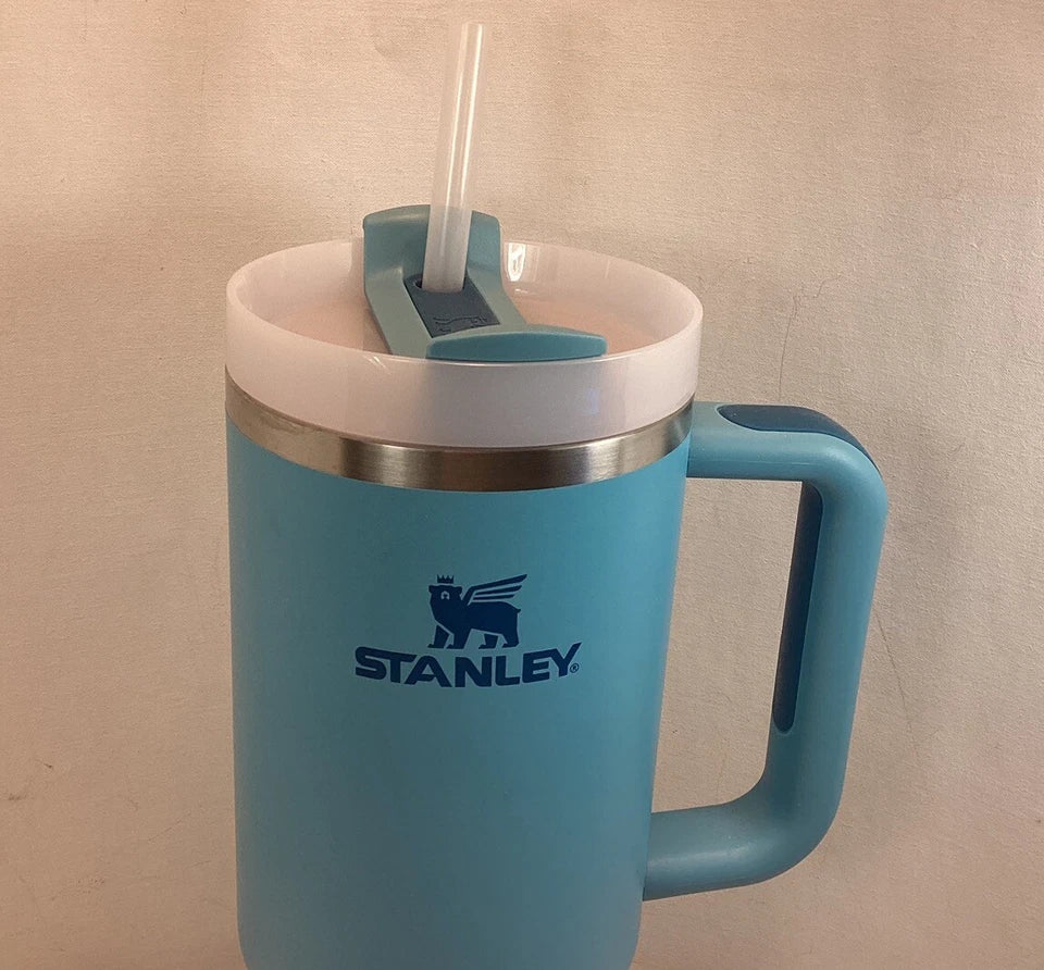 Stanley Quencher 40oz Tumbler – Turquoise Blue Insulated Cup with Handle & Straw