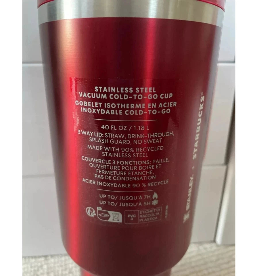 Stanley x Starbucks Red Quencher 40oz Tumbler Limited Edition With Handle